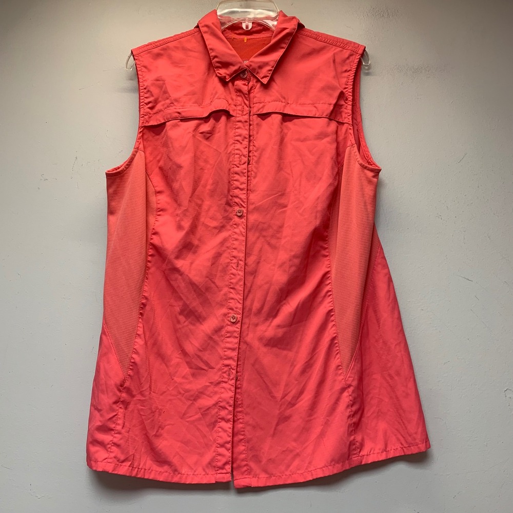 Reel Legends Freewater Shirt Womens XL Coral Excellent Sleeveless Fishing Hiking